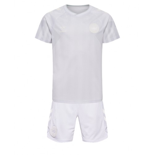 Camisa de time de futebol Dinamarca Replicas 2º Equipamento Infantil Mundo 2022 Manga Curta (+ Calças curtas)